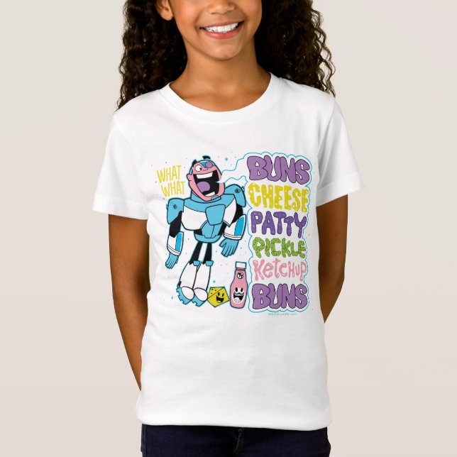 Camiseta Teen Titans Go! | Cyborg Burger Rap (Frente)