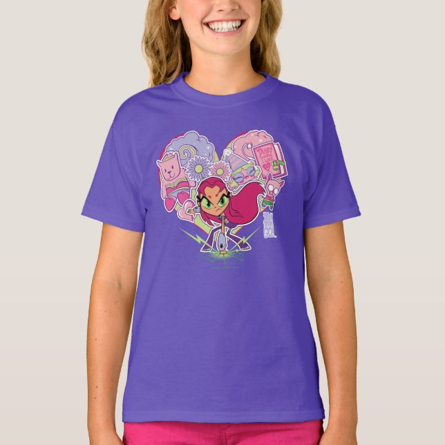 Camiseta Teen Titans Go! | Gráfico de Almofadas do Coração  (Frente)