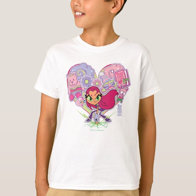 Camiseta Teen Titans Go! | Gráfico de Almofadas do Coração  (Frente)