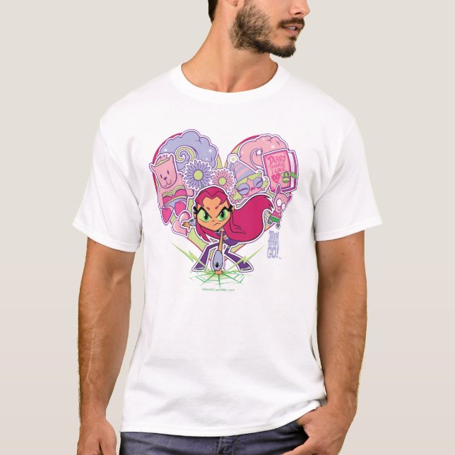 Camiseta Teen Titans Go! | Gráfico de Almofadas do Coração  (Frente)