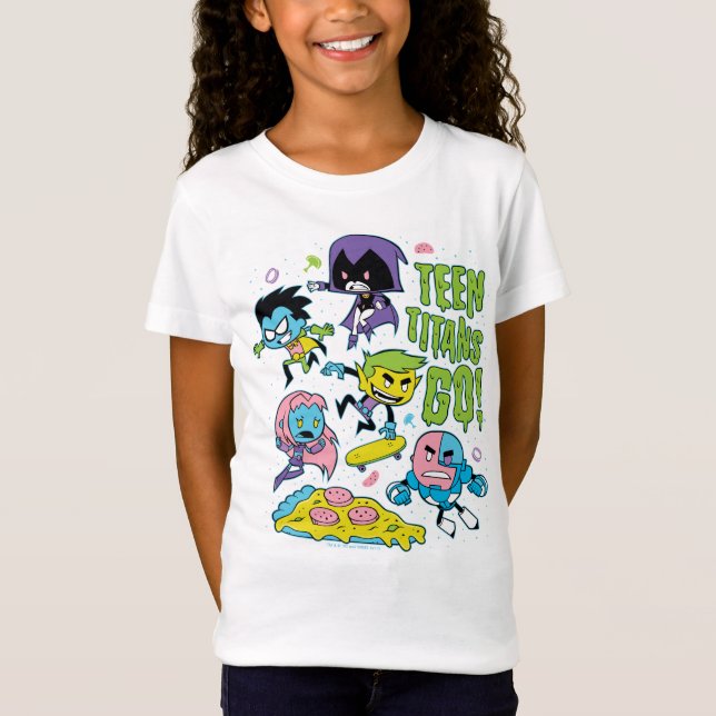 Camiseta Teen Titans Go! | Gráfico de pizza da primavera de (Frente)