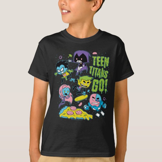 Camiseta Teen Titans Go! | Gráfico de pizza da primavera de (Frente)