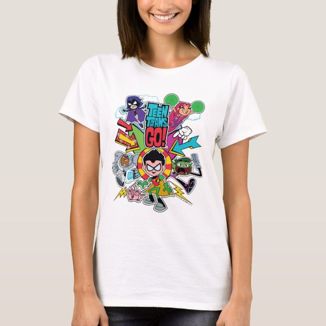 Camiseta Teen Titans Go! | Gráfico de Seta de Equipe (Frente)