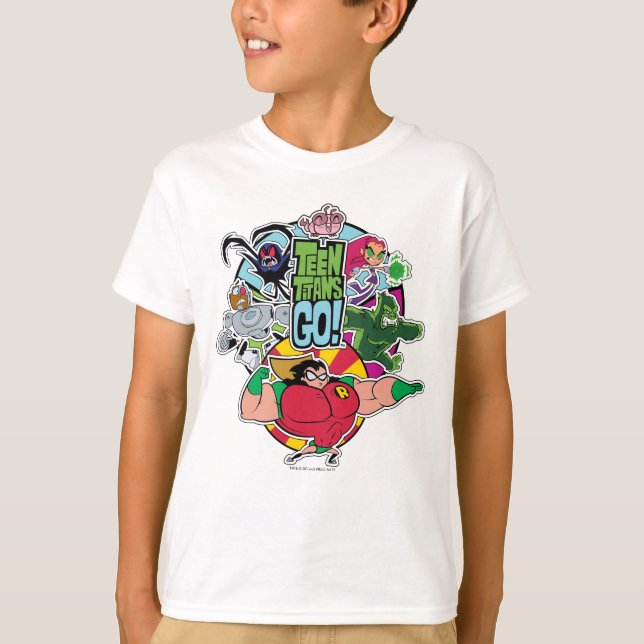 Camiseta Teen Titans Go! | Gráfico do grupo de equipes (Frente)