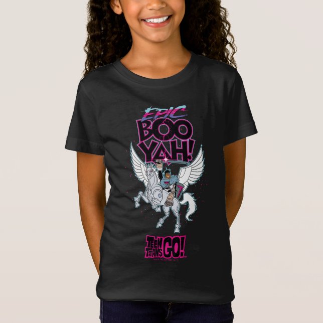 Camiseta Teen Titans Go! | Guerreiro Cyborg Riding Pegasus (Frente)