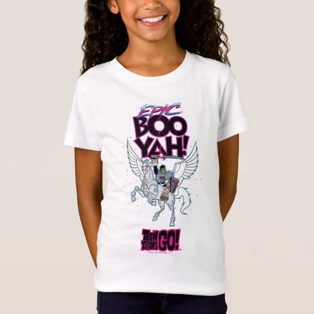 Camiseta Teen Titans Go! | Guerreiro Cyborg Riding Pegasus (Frente)