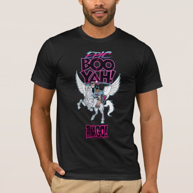 Camiseta Teen Titans Go! | Guerreiro Cyborg Riding Pegasus (Frente)