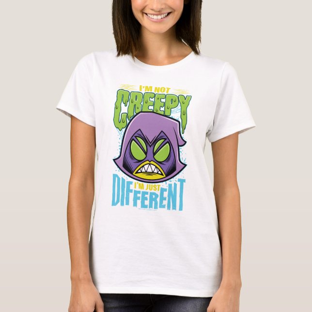 Camiseta Teen Titans Go! | Raven "Não assustador sou difere (Frente)