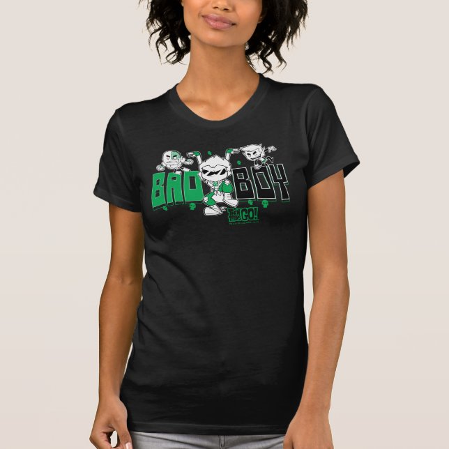 Camiseta Teen Titans Go! | Robin, Cyborg e BB "Bad Boy" (Frente)