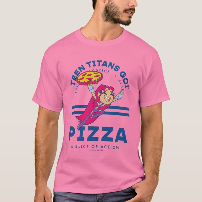 Camiseta Teen Titans Go! Starfire "Truth Justice Pizza" (Frente)