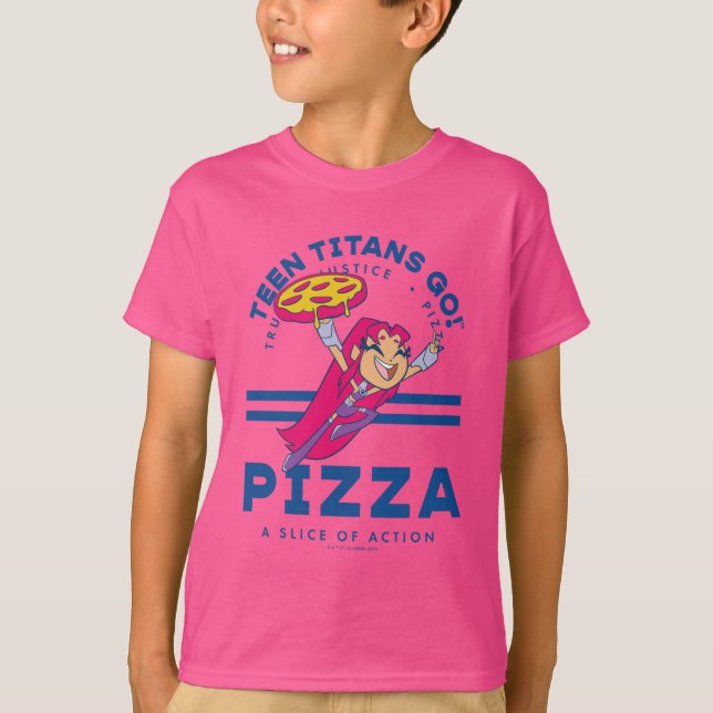 Camiseta Teen Titans Go! Starfire "Truth Justice Pizza" (Frente)