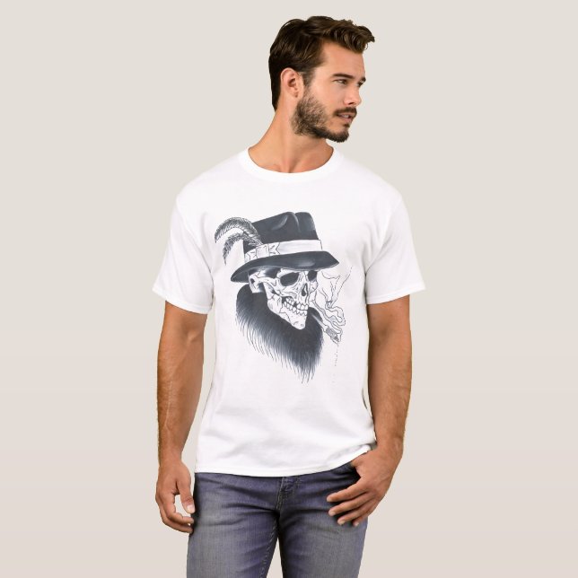 Camiseta Teia branca do crânio (Frente Completa)