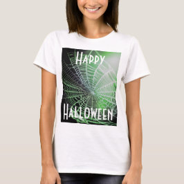 Camiseta Teia de Aranha Assustadora Sinistra Verde Preta