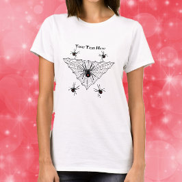Camiseta Teia de Aranha em Forma de Triângulo Com Aranha Vi