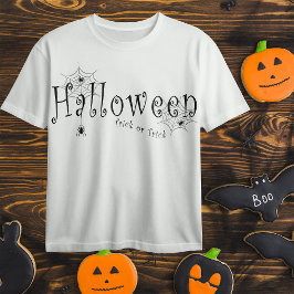 Camiseta Teias de aranha e aranhas sobre o Halloween