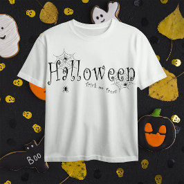 Camiseta Teias de aranha e aranhas sobre o Halloween