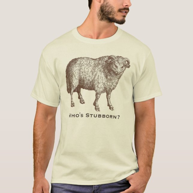 Camiseta Teimoso como um t-shirt da ram com gravura antiga (Frente)