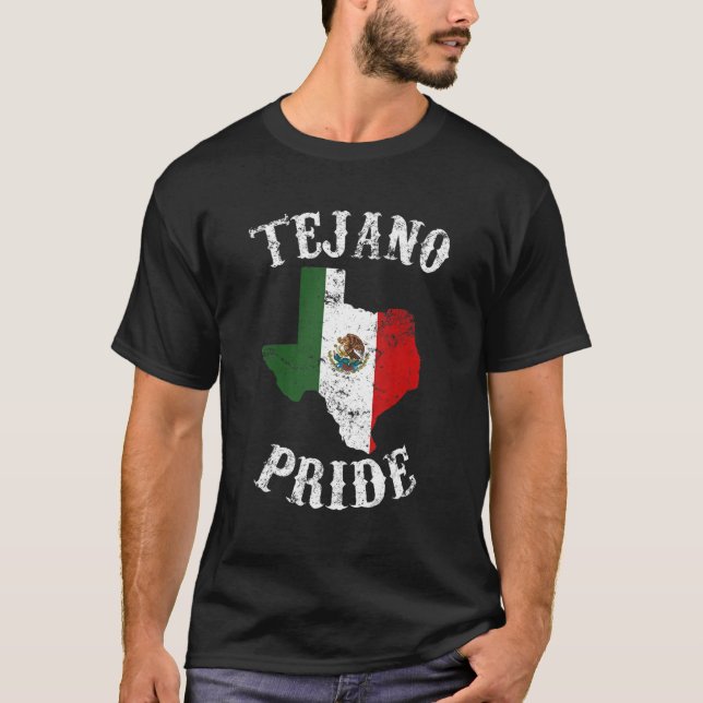 Camiseta Tejano Pride Mexicano-Americano Texano Hispânico H (Frente)