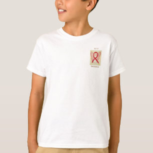Camiseta Tela Anjo da Fita Vermelha de Consciência do HIV