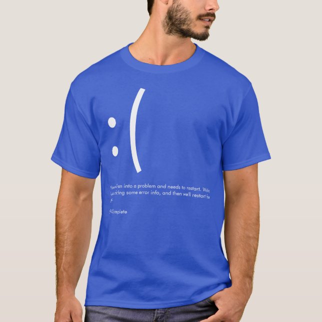 Camiseta Tela Azul da Morte da Microsoft (Frente)