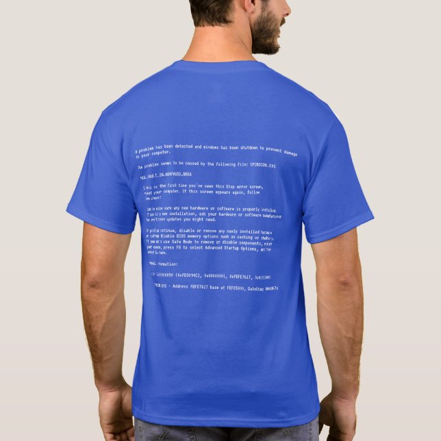 Camiseta Tela azul da morte - design traseiro (Verso)