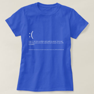 Camiseta Tela azul de Windows 10 da morte - design