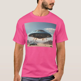 Camiseta Tela De Carro Clássico Ufo Da Ufo 1950S Imprimida