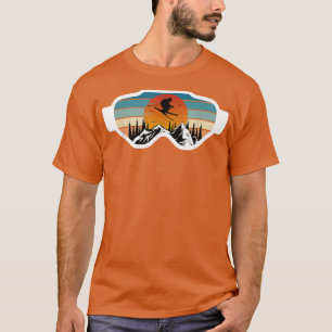 Camiseta Tela de Esqui Retroativa Óculos de Snowboard Esqui