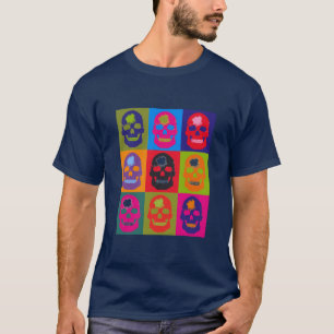Camiseta Tela de seda do crânio -- Azuis marinhos