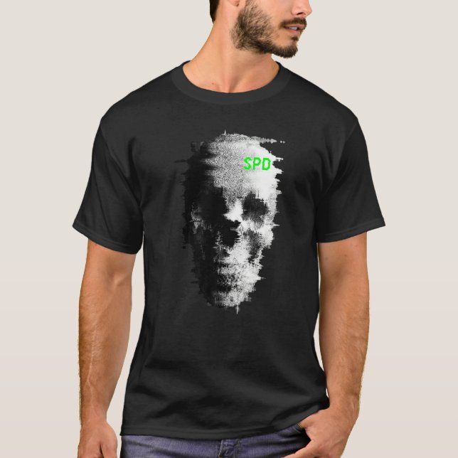 Camiseta Tela estática Ghost Skull TV (Frente)