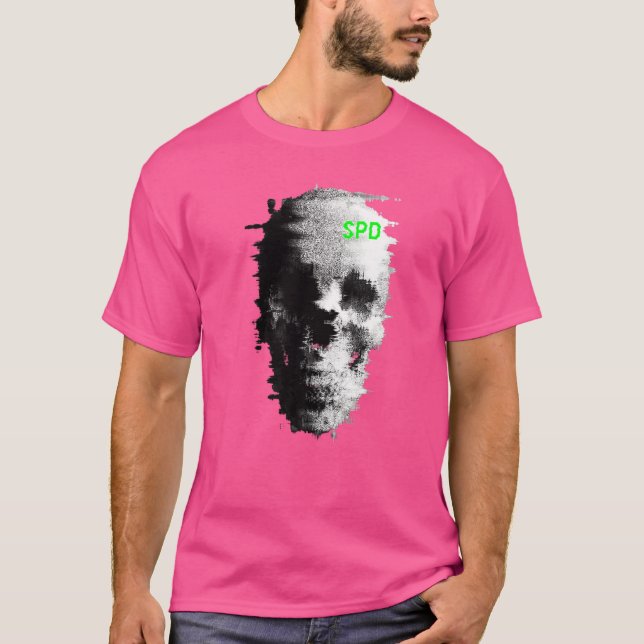 Camiseta Tela estática Ghost Skull TV (Frente)