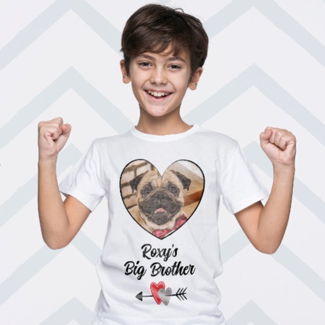Camiseta Tela personalizada de foto de cão do irmão maior (Criador carregado)
