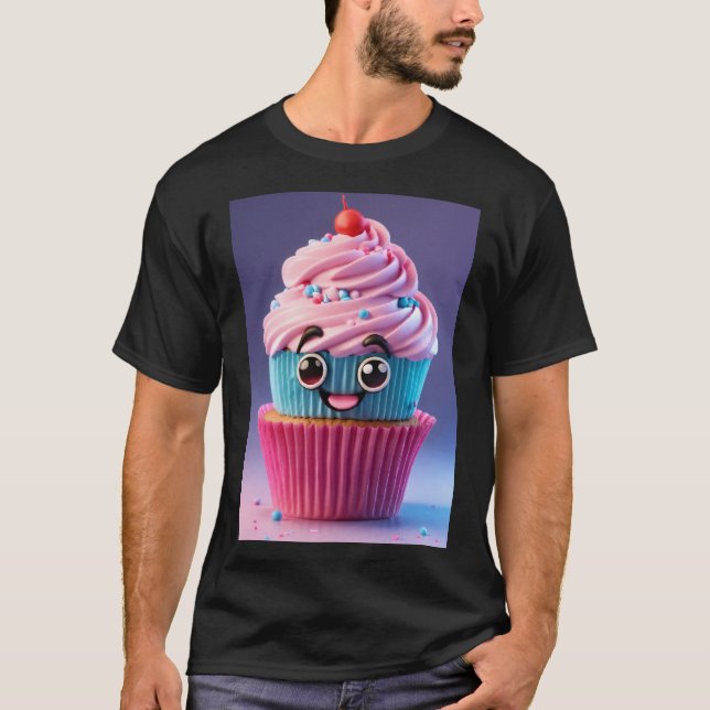 Camiseta Tela Whimsical Cupcake Wings (Frente)