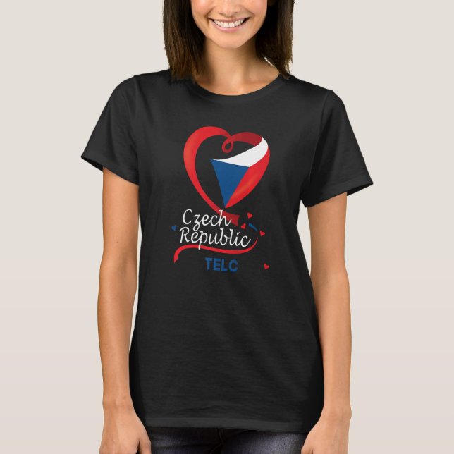 Camiseta Telc Checzh Republic Heart Flag Lion Casaco Do Bra (Frente)
