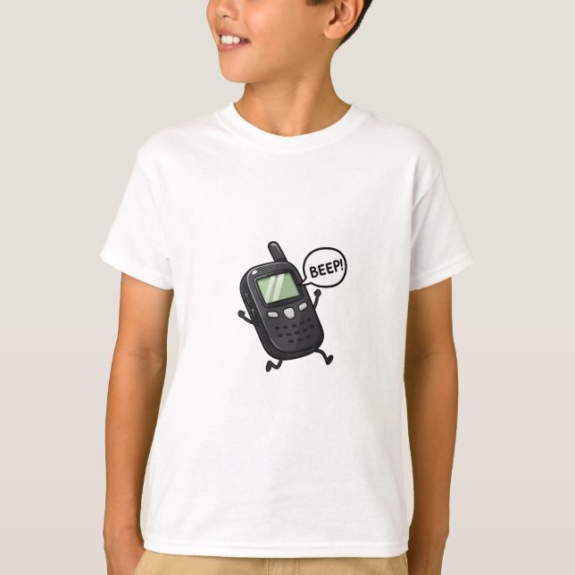 Camiseta Telefone Celular Antigo Bipando para Crianças (Frente)