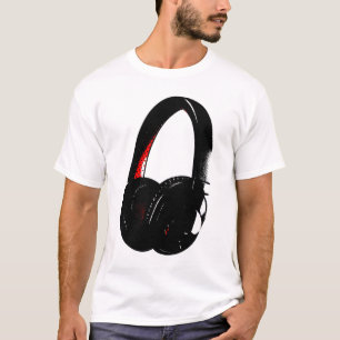 Camiseta Telefone de Cabeça de Pop de Fone de Ouvido