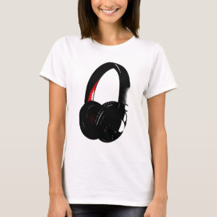 Camiseta Telefone de Cabeça de Pop de Fone de Ouvido
