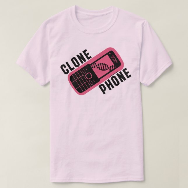 Camiseta Telefone preto órfão do clone (Frente do Design)