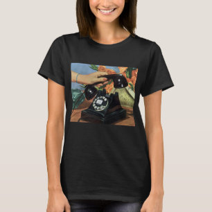 Camiseta Telefone Retro com Discagem Rotativa, Vintage Busi