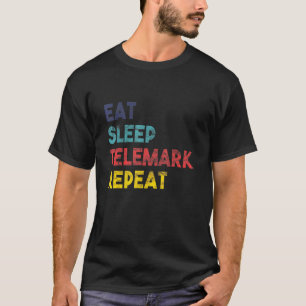 Camiseta Telemark Skiing Coma Sono Repetindo Para Tele Ski