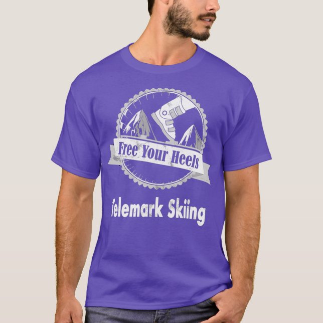 Camiseta Telemark Skiing Livre você Pense diferente (Frente)