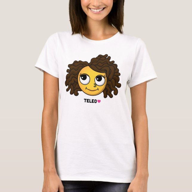 Camiseta TELEO Emoji (Acabou): Tee Personalizado para Mulhe (Frente)