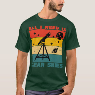 Camiseta Telescópio Astrofotografia Limpo Céu