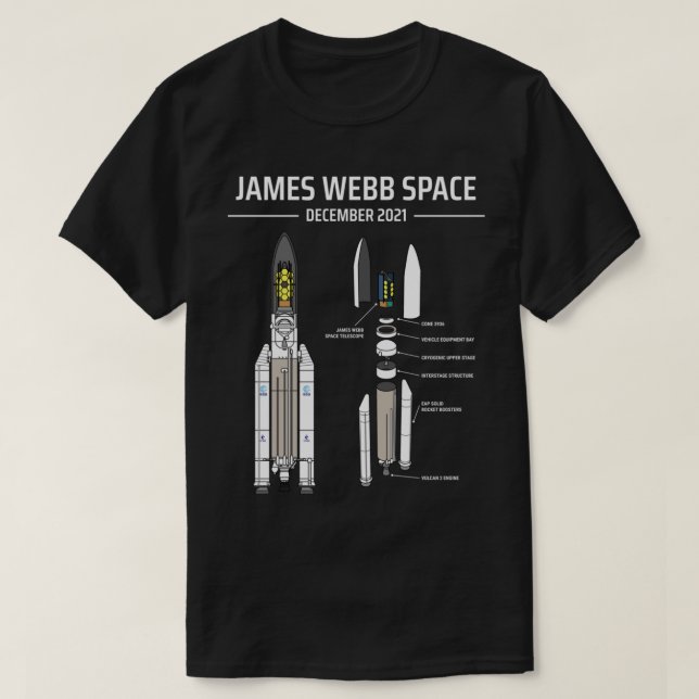 Camiseta Telescópio espacial James Webb - JWST (1) (Frente do Design)