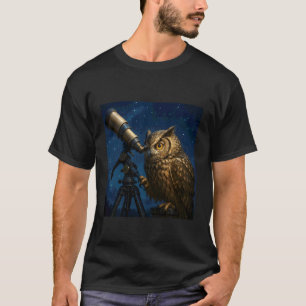 Camiseta Telescópio Fantasia Coruja Noturna