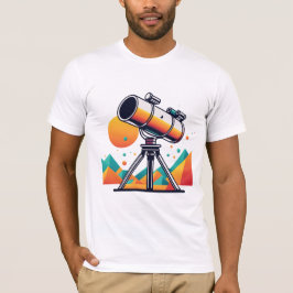 Camiseta Telescópio geométrico retrorreflector - Vintagem r