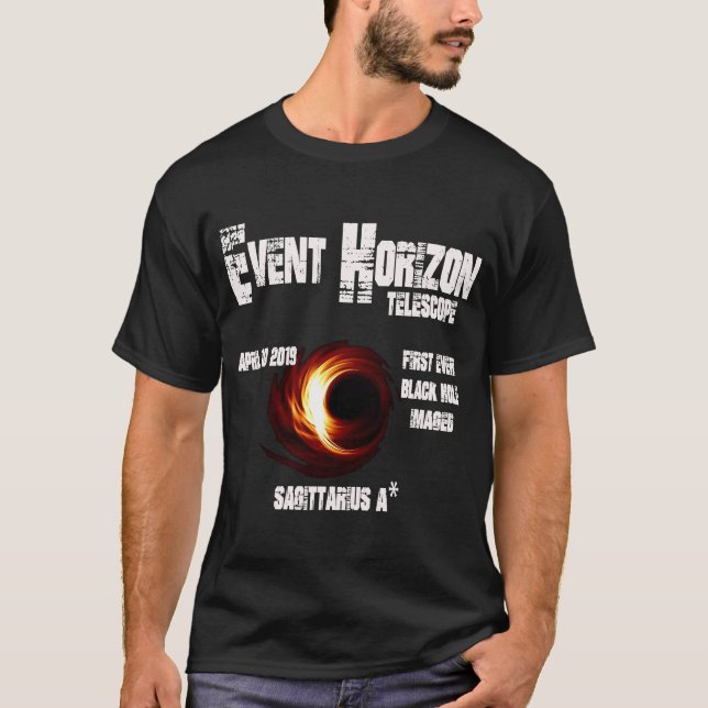 Camiseta Telescópio Horizonte de Evento Buraco Negro Sagitá (Frente)