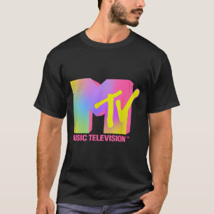 Camiseta Televisão de Música MTV Pink Neon Retro