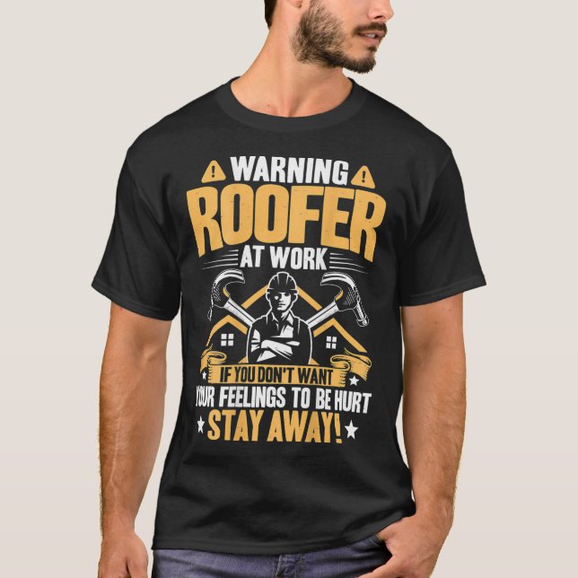 Camiseta Telhado No Serviço Roofer (Frente)