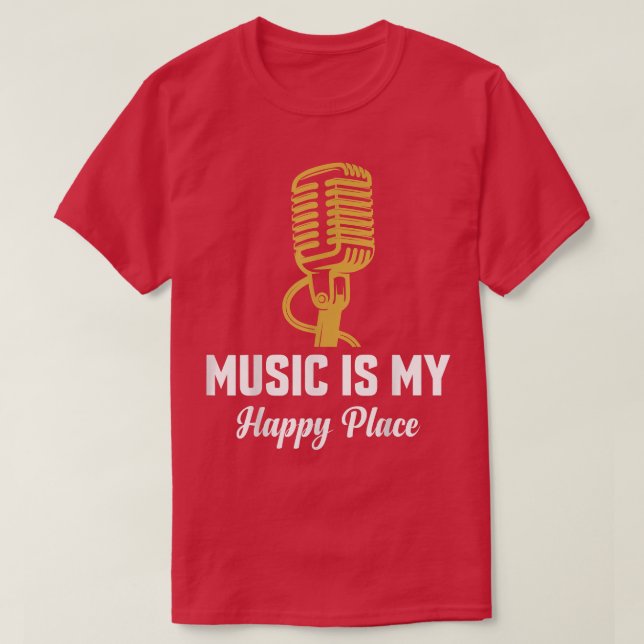 Camiseta Tell The Story Mic Music Is My Happy Place 2962 (Frente do Design)